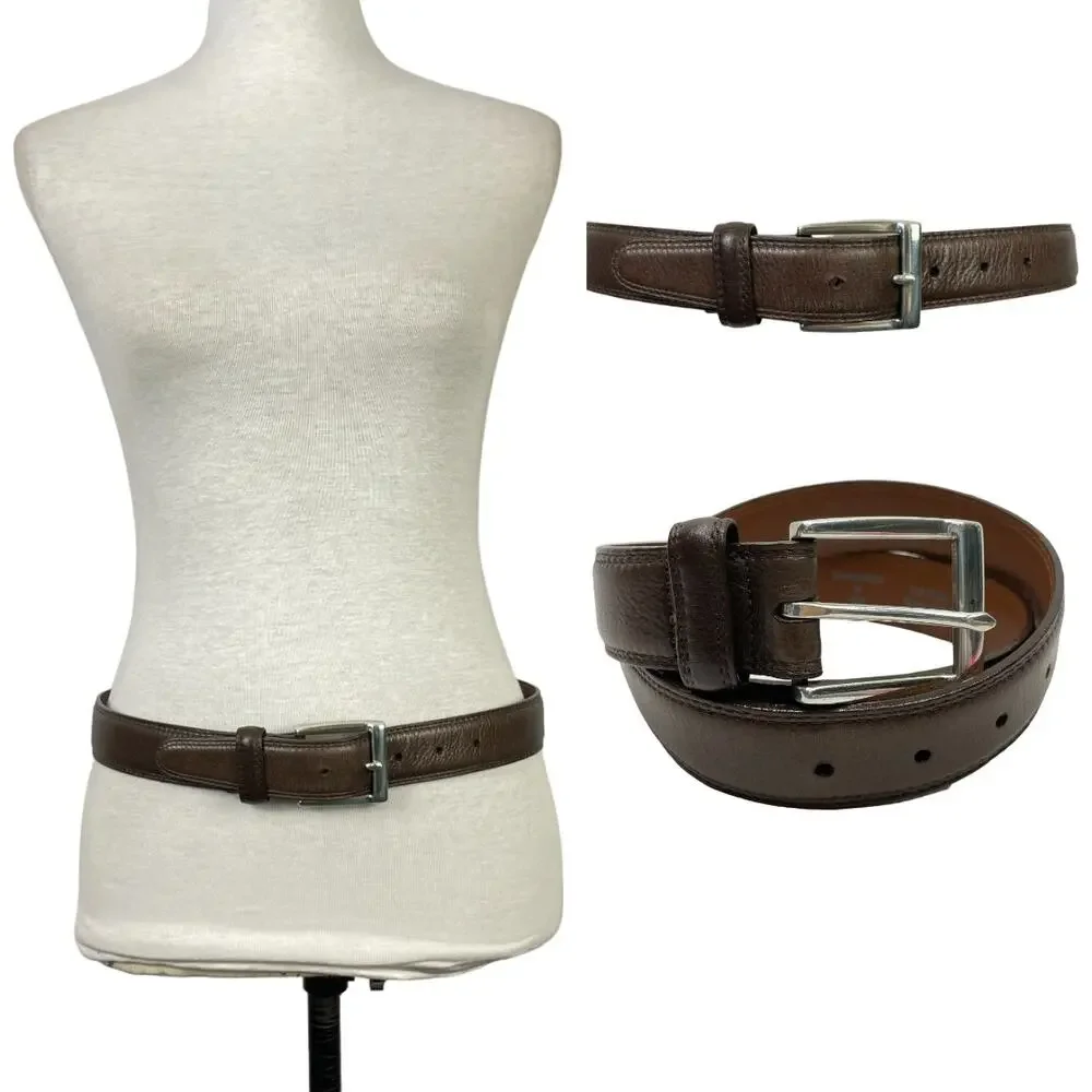 Brighton XS Women's Brown Leather Full Grain Glove Lining Simple Casual Belt
